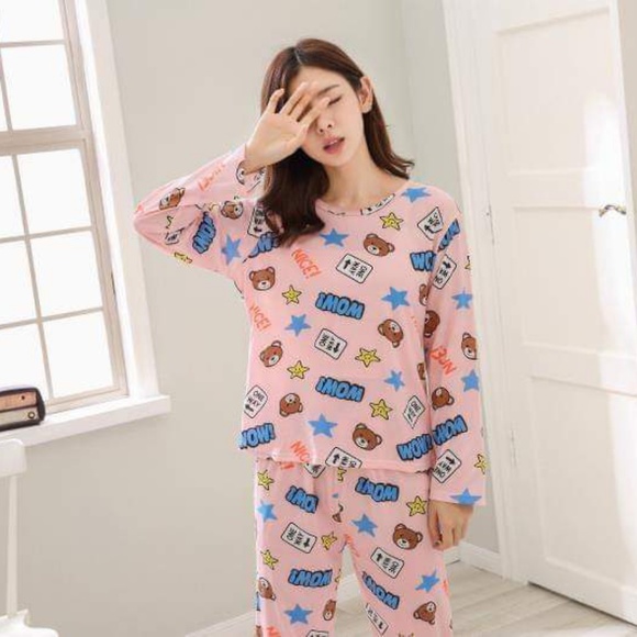Cute Bear Long Sleeve Pajamas - Picture 3 of 8